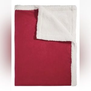 FIRST IMPRESSIONS Baby Velour Sherpa Fleece Blanket Cherry Red 30” X 40”